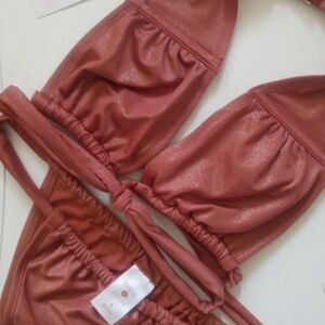 Shimmering Orange Shade And Shore Bikini Set NWT